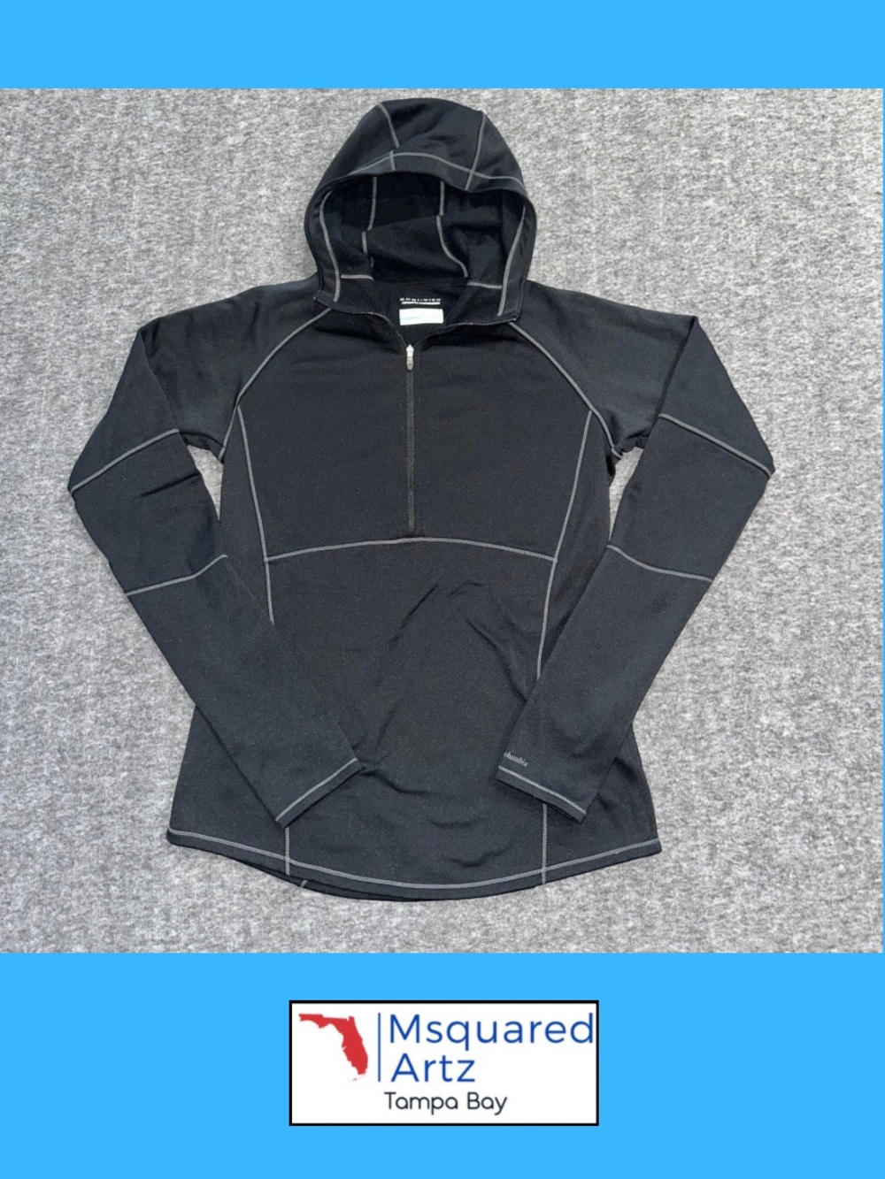 Columbia Omni-Wick Women’s Small Black Hooded Athletic Jacket Full Zip Stretch